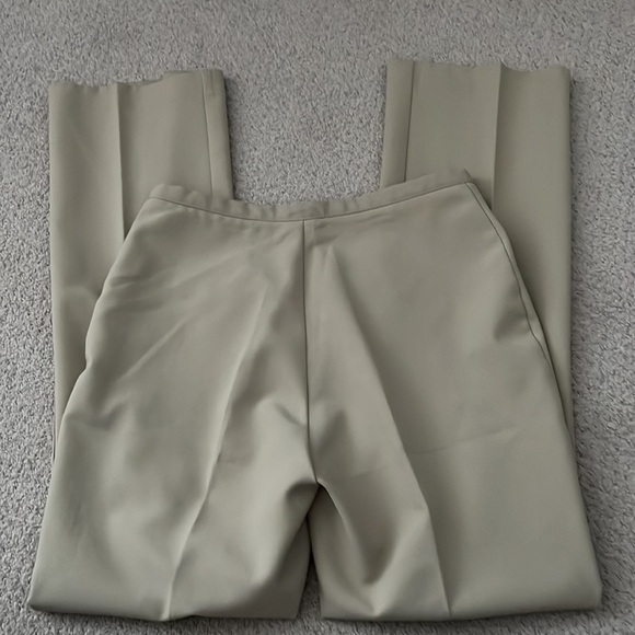 French Connection light tan high waisted polyester pants Sz 6 petite - Picture 7 of 9